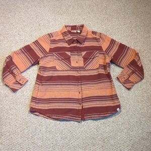 LL Bean Shirt Shacket Womens Large Button Up Plaid Pockets Outdoor Gorpcore